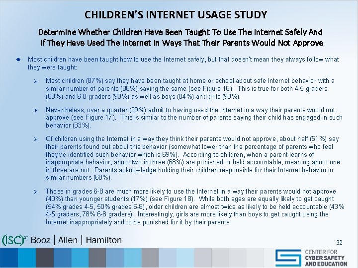 CHILDREN’S INTERNET USAGE STUDY Determine Whether Children Have Been Taught To Use The Internet