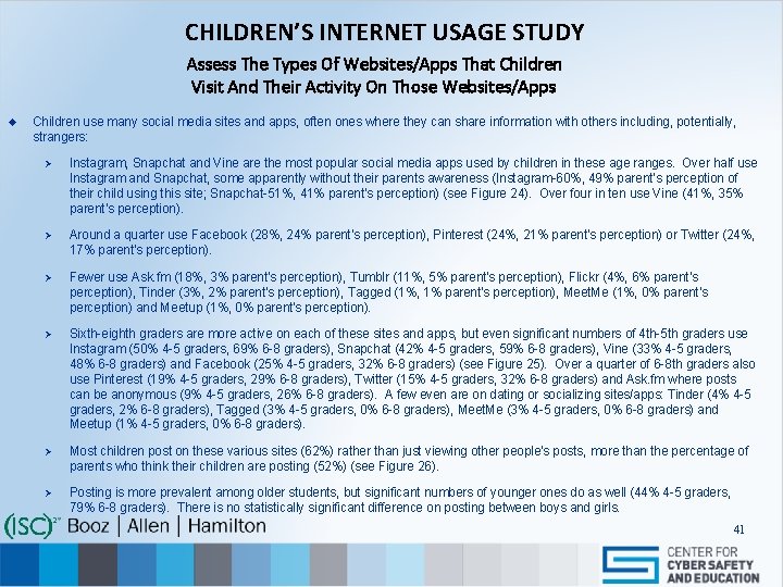 CHILDREN’S INTERNET USAGE STUDY Assess The Types Of Websites/Apps That Children Visit And Their