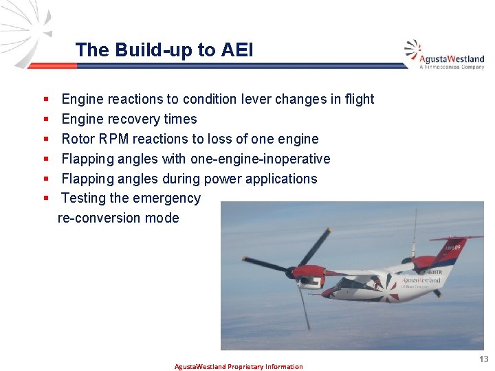 The Build-up to AEI § § § Engine reactions to condition lever changes in