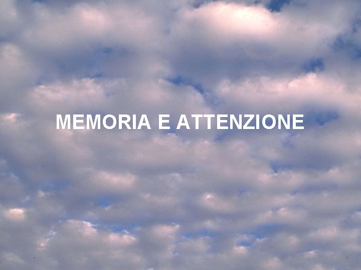 MEMORIA E ATTENZIONE 