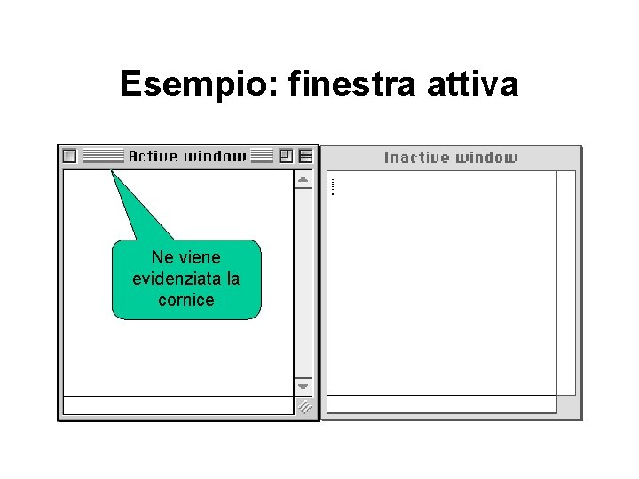Esempio: finestra attiva Ne viene evidenziata la cornice 