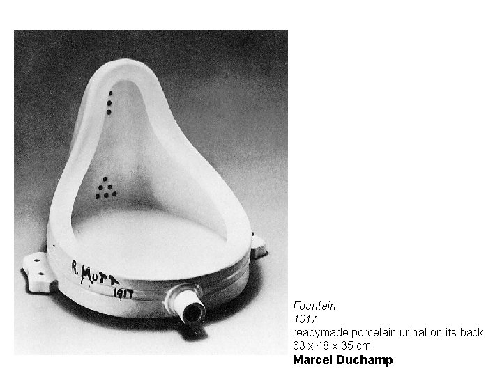 Fountain 1917 readymade porcelain urinal on its back 63 x 48 x 35 cm