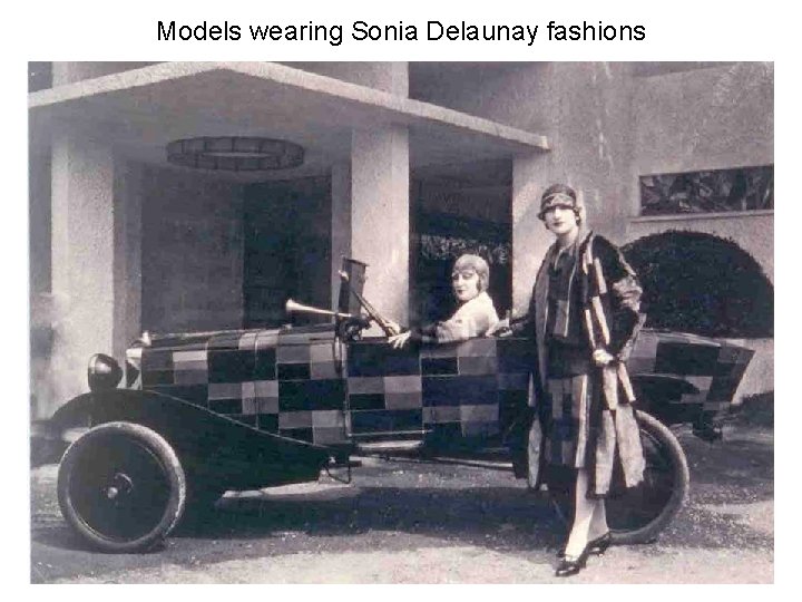 Models wearing Sonia Delaunay fashions 