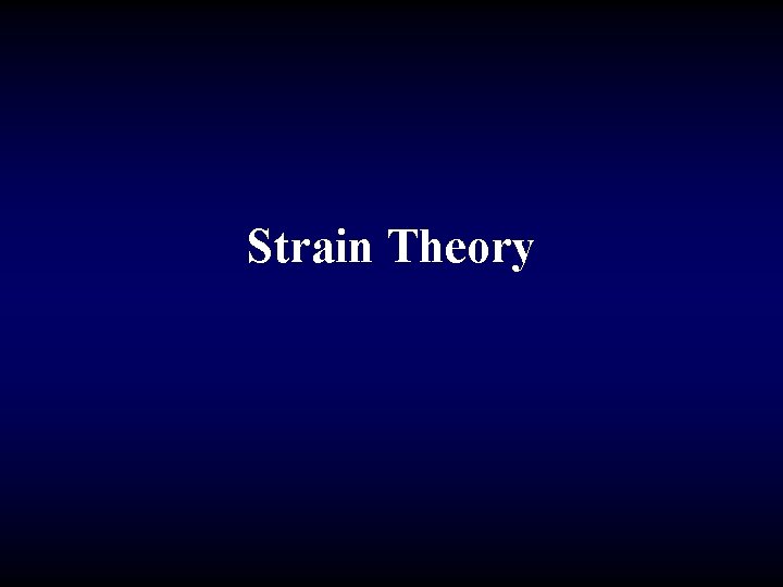 Strain Theory 