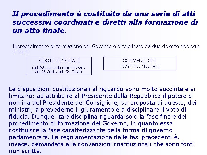 Il procedimento è costituito da una serie di atti successivi coordinati e diretti alla