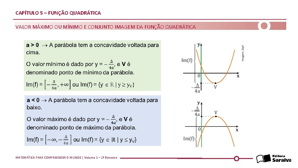 CAPÍTULO 5 – FUNÇÃO QUADRÁTICA VALOR MÁXIMO OU MÍNIMO E CONJUNTO IMAGEM DA FUNÇÃO