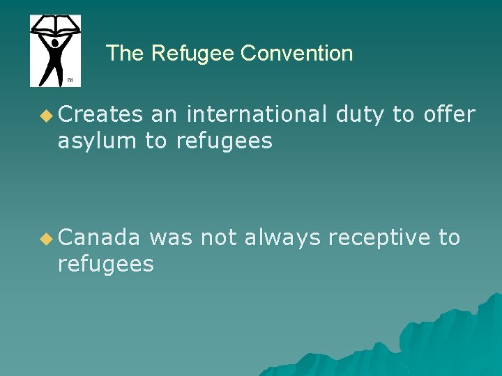 The Refugee Convention u Creates an international duty to offer asylum to refugees u
