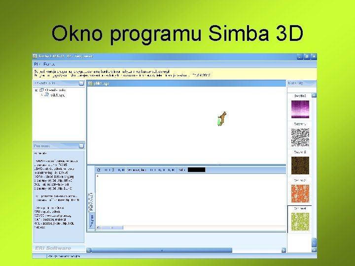 Okno programu Simba 3 D Okno programu Simba 3 D