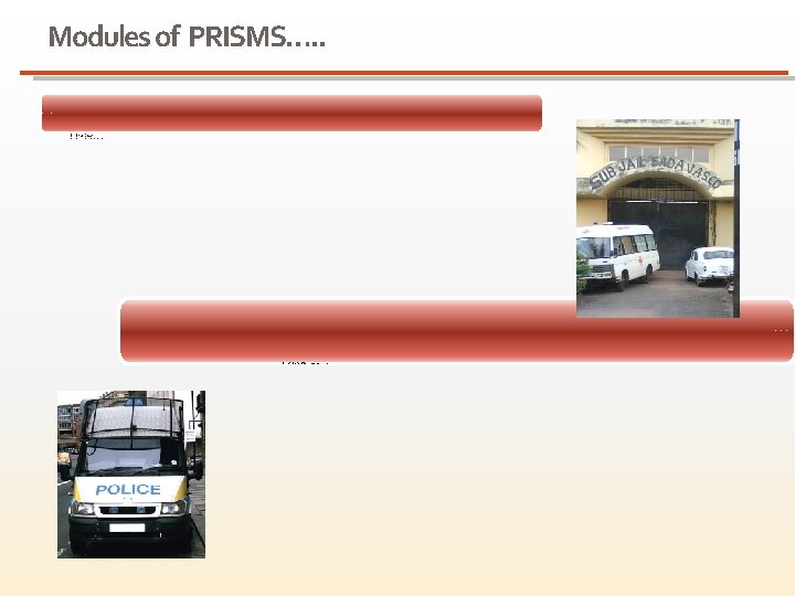 Modules of PRISMS…. . Prisoners Transfer Management • • Deals with all applied transfers