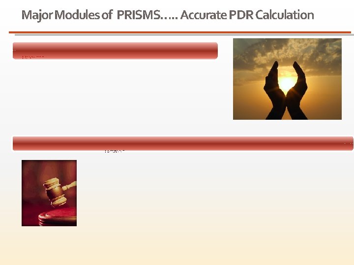 Major Modules of PRISMS…. . Accurate PDR Calculation Remission Management • • • Remission