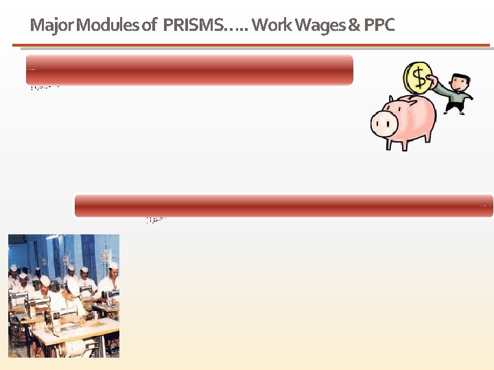 Major Modules of PRISMS…. . Work Wages & PPC Prisoners Property & Cash Management