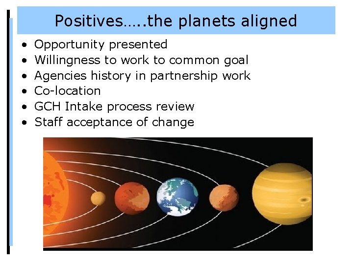 Positives…. . the planets aligned • • • Opportunity presented Willingness to work to