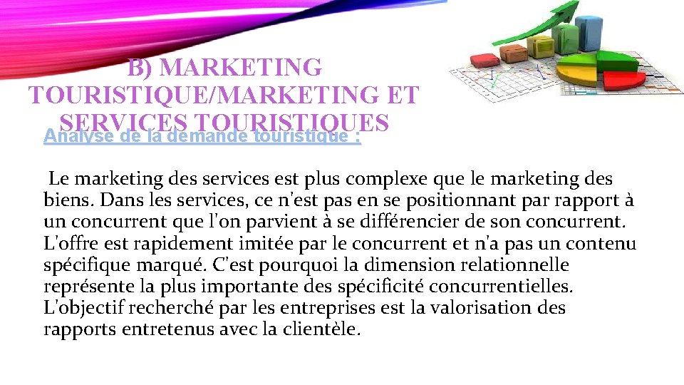 B) MARKETING TOURISTIQUE/MARKETING ET SERVICES TOURISTIQUES Analyse de la demande touristique : Le marketing