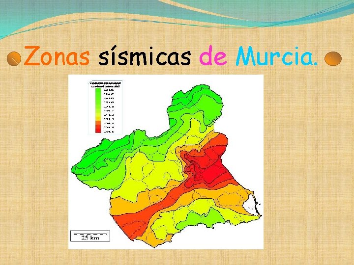 Zonas sísmicas de Murcia. 