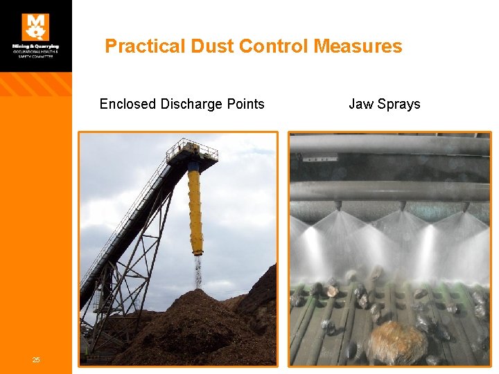 Practical Dust Control Measures Enclosed Discharge Points 25 Jaw Sprays 