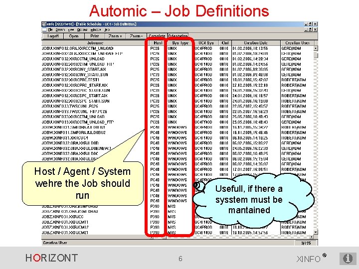 Automic – Job Definitions Host / Agent / System wehre the Job should run