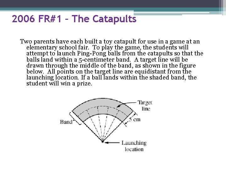 2006 FR#1 – The Catapults Two parents have each built a toy catapult for 2006 FR#1 – The Catapults Two parents have each built a toy catapult for