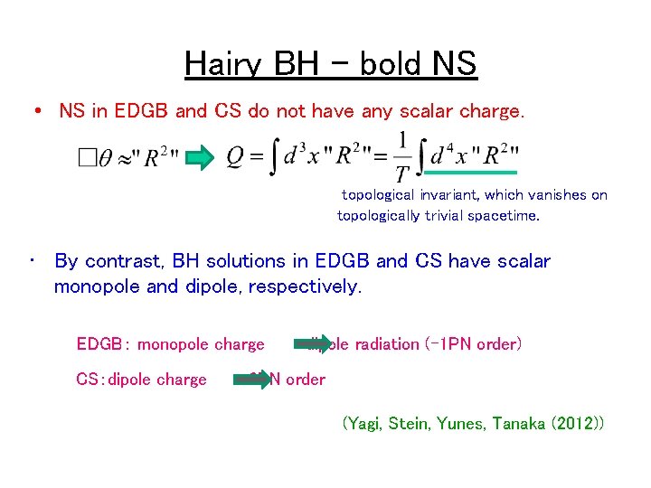 Hairy BH - bold NS • NS in EDGB and CS do not have
