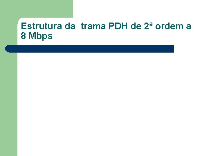 Estrutura da trama PDH de 2ª ordem a 8 Mbps 