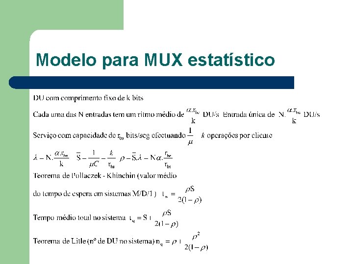 Modelo para MUX estatístico 