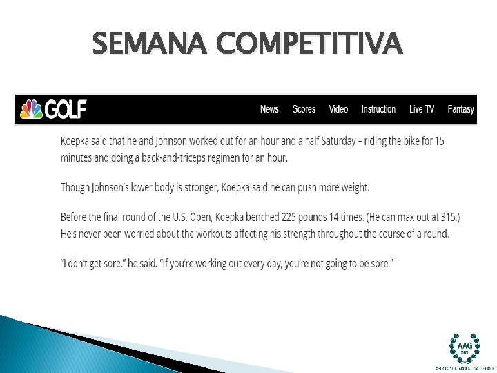 SEMANA COMPETITIVA SEMANA COMPETITIVA