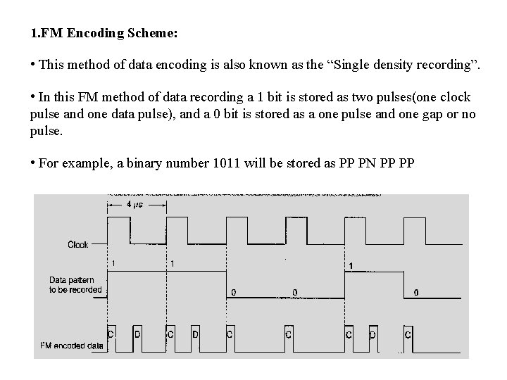 1. FM Encoding Scheme: • This method of data encoding is also known as