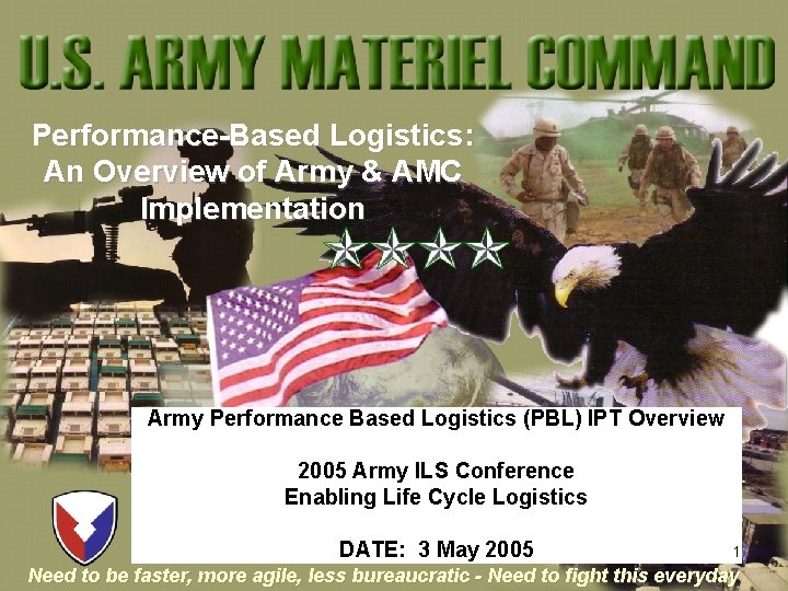 Performance-Based Logistics: An Overview of Army & AMC Implementation Army Performance Based Logistics (PBL)
