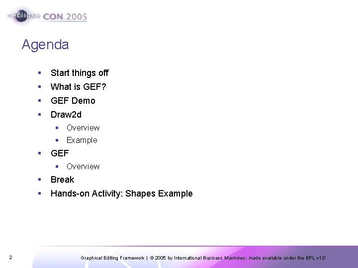 Agenda § Start things off § What is GEF? § GEF Demo § Draw