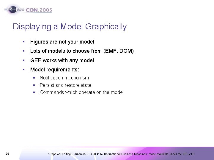 Displaying a Model Graphically § Figures are not your model § Lots of models