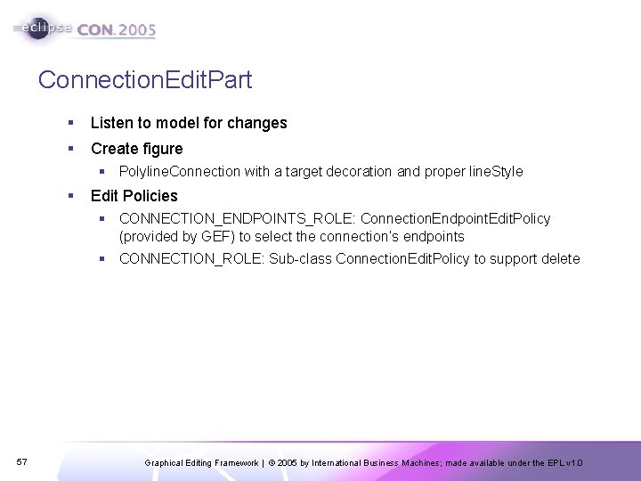 Connection. Edit. Part § Listen to model for changes § Create figure § Polyline.