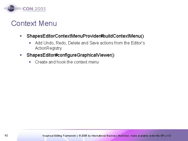 Context Menu § Shapes. Editor. Context. Menu. Provider#build. Context. Menu() § Add Undo, Redo,