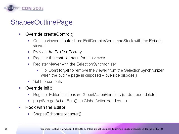 Shapes. Outline. Page § Override create. Control() § Outline viewer should share Edit. Domain/Command.