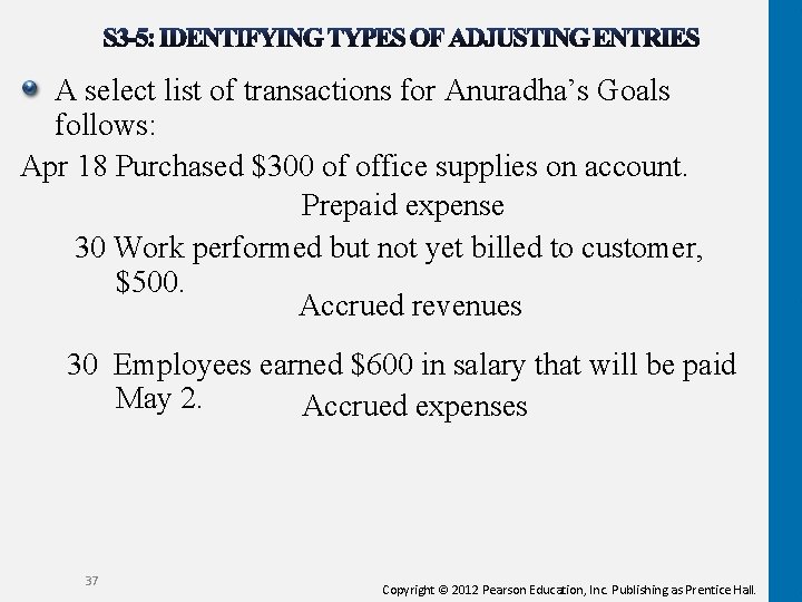 A select list of transactions for Anuradha’s Goals follows: Apr 18 Purchased $300 of A select list of transactions for Anuradha’s Goals follows: Apr 18 Purchased $300 of