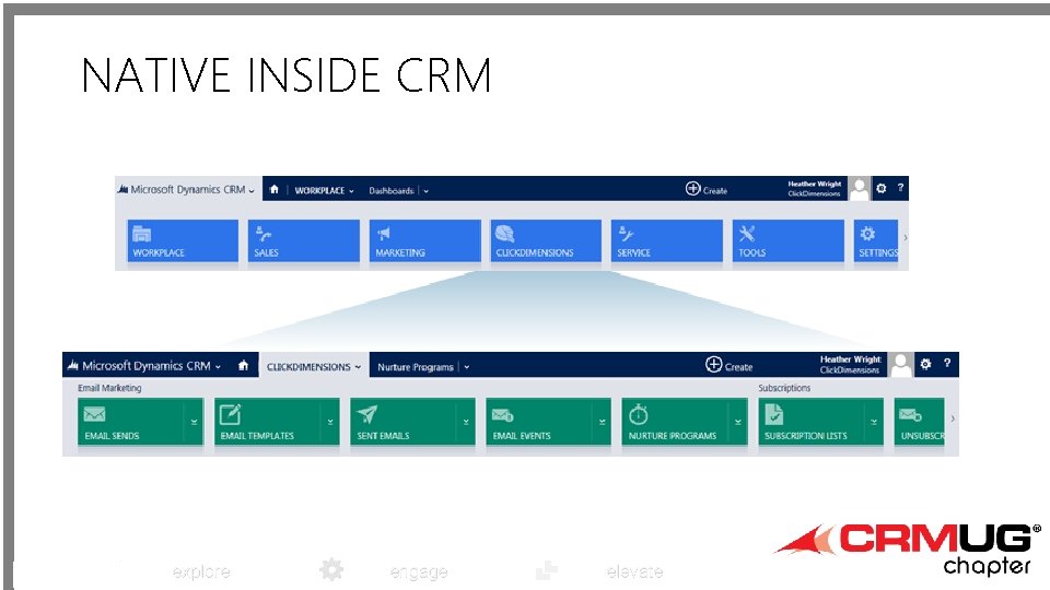 NATIVE INSIDE CRM explore engage elevate 