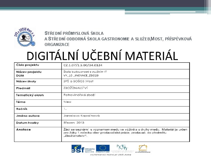 STŘEDNÍ PRŮMYSLOVÁ ŠKOLA A STŘEDNÍ ODBORNÁ ŠKOLA GASTRONOMIE A SLUŽEB, MOST, PŘÍSPĚVKOVÁ ORGANIZACE 