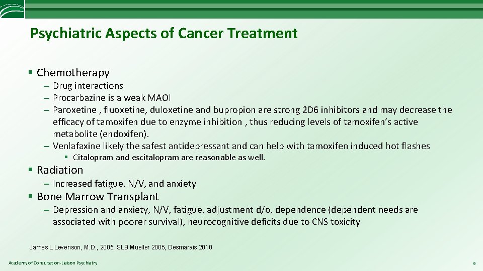 Psychiatric Aspects of Cancer Treatment § Chemotherapy – Drug interactions – Procarbazine is a