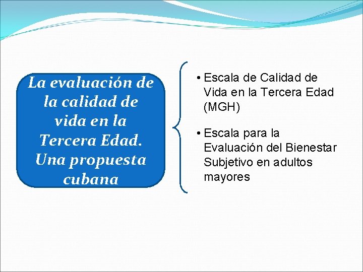 Calidad de Vida en la Tercera Edad su