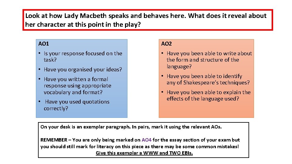 Look at how Lady Macbeth speaks and behaves here. What does it reveal about