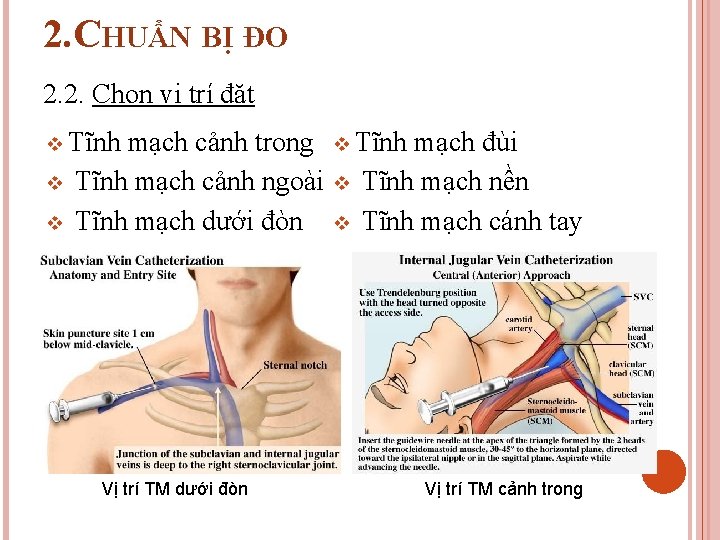 2. CHUẨN BỊ ĐO 2. 2. Chọn vị trí đặt v Tĩnh v v