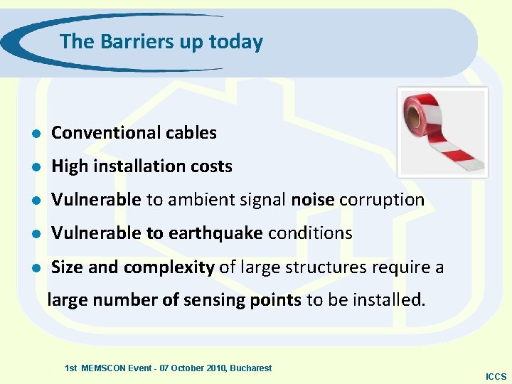 The Barriers up today l Conventional cables l High installation costs l Vulnerable to