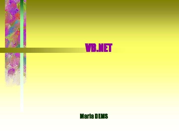 VB. NET Maria DEMS 