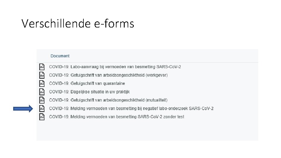 Verschillende e-forms 