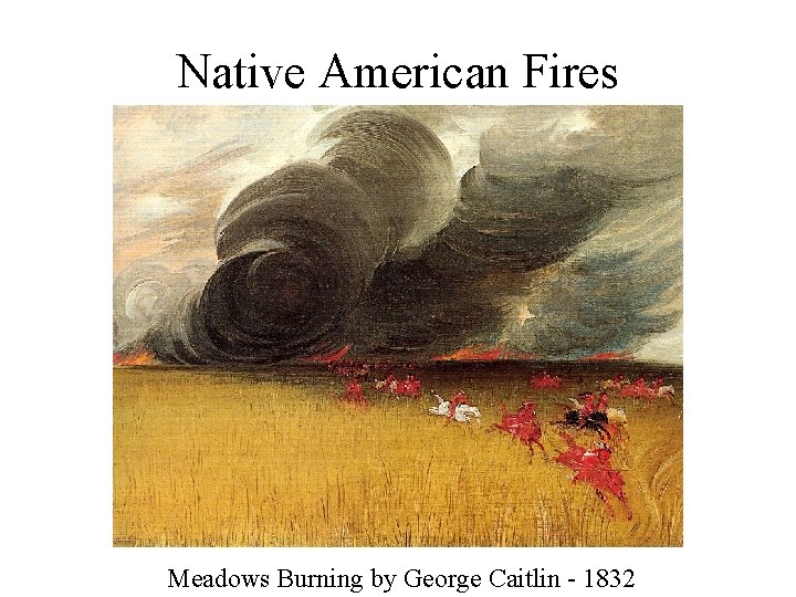 Native American Fires Meadows Burning by George Caitlin - 1832 