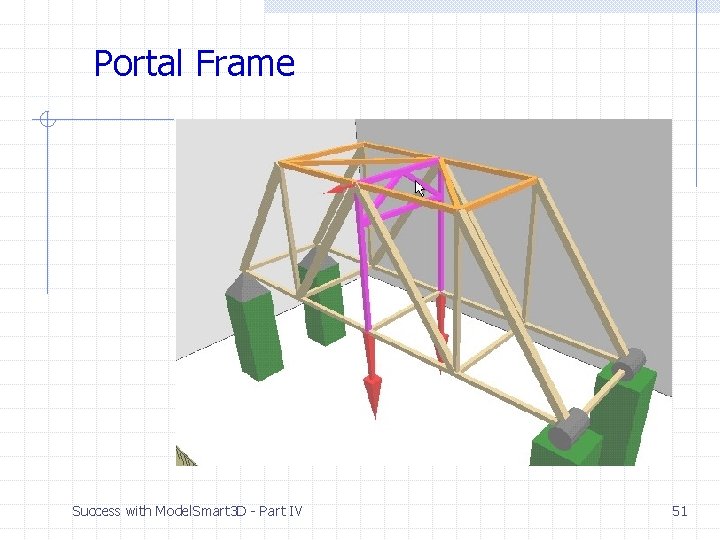 Portal Frame Success with Model. Smart 3 D - Part IV 51 Portal Frame Success with Model. Smart 3 D - Part IV 51