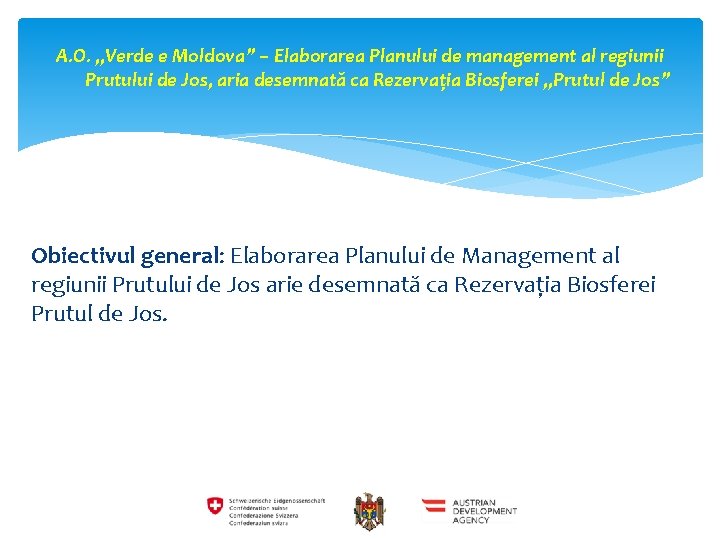 A. O. „Verde e Moldova” – Elaborarea Planului de management al regiunii Prutului de