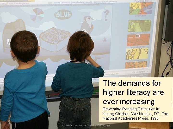 15 Increasing literacy demands The demands for higher literacy are ever increasing Preventing Reading