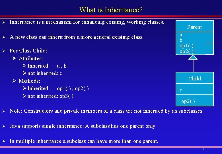 What is Inheritance? Ø Inheritance is a mechanism for enhancing existing, working classes. Ø