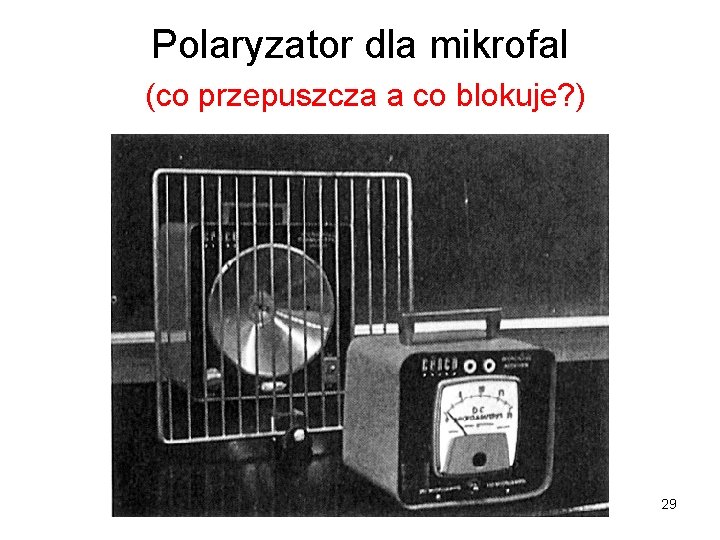 Polaryzator dla mikrofal (co przepuszcza a co blokuje? ) 29 