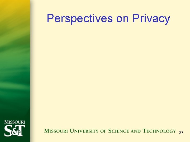 Perspectives on Privacy 37 