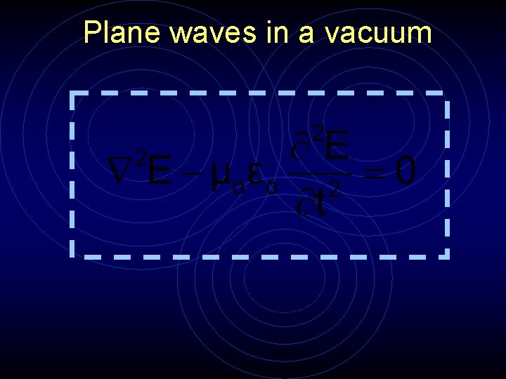 Plane waves in a vacuum 